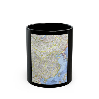 China (1964) (Map) Black Coffee Mug-11oz-The Sticker Space