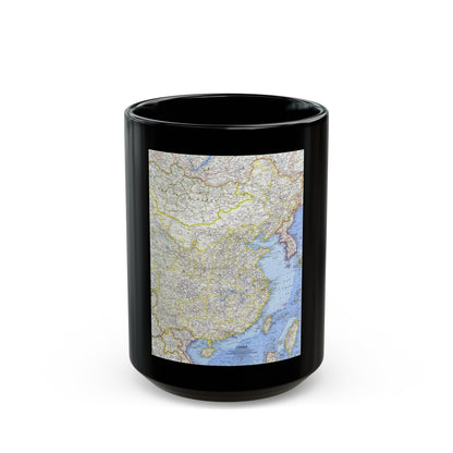 China (1964) (Map) Black Coffee Mug-15oz-The Sticker Space