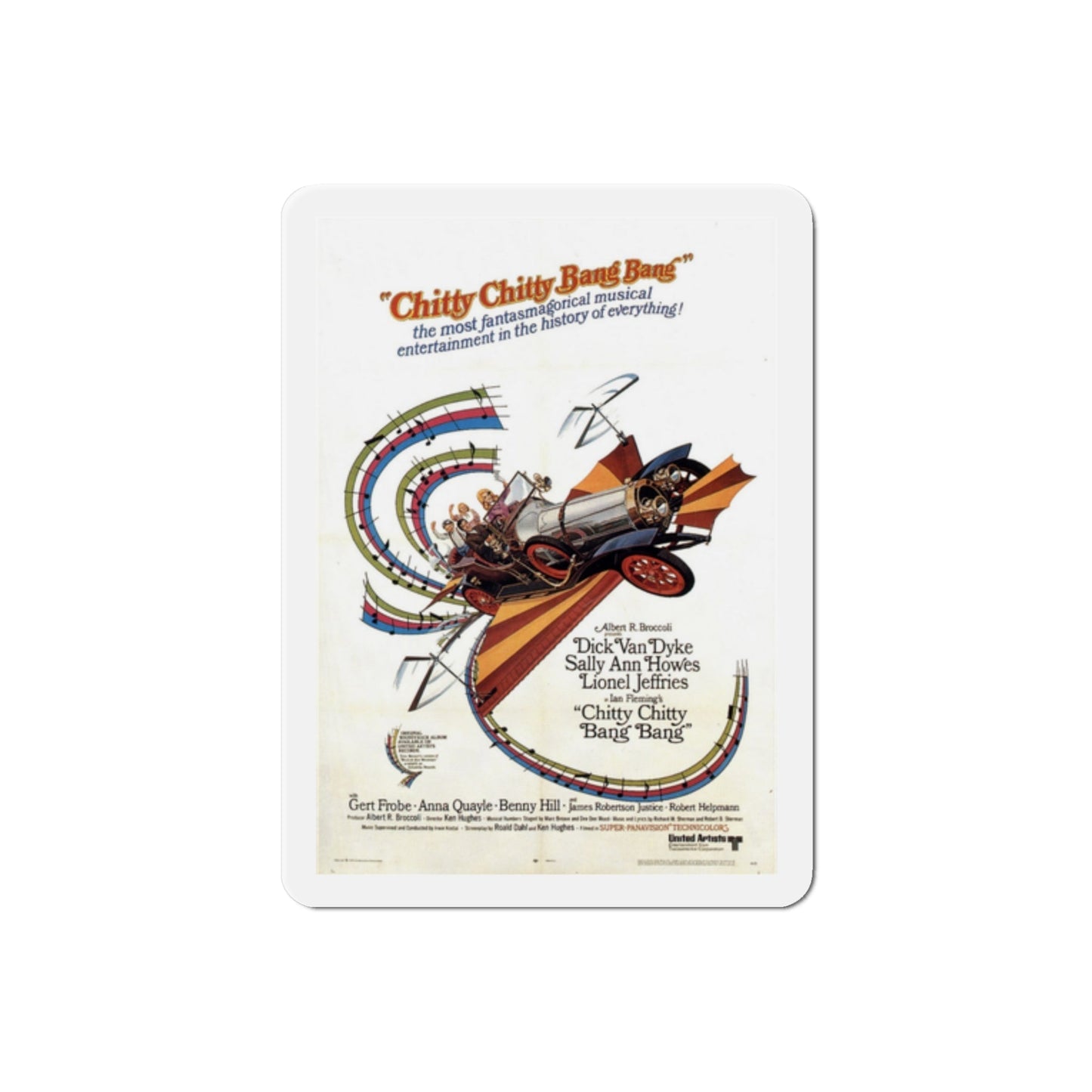 Chitty Chitty Bang Bang 1968 Movie Poster Die-Cut Magnet-2 Inch-The Sticker Space