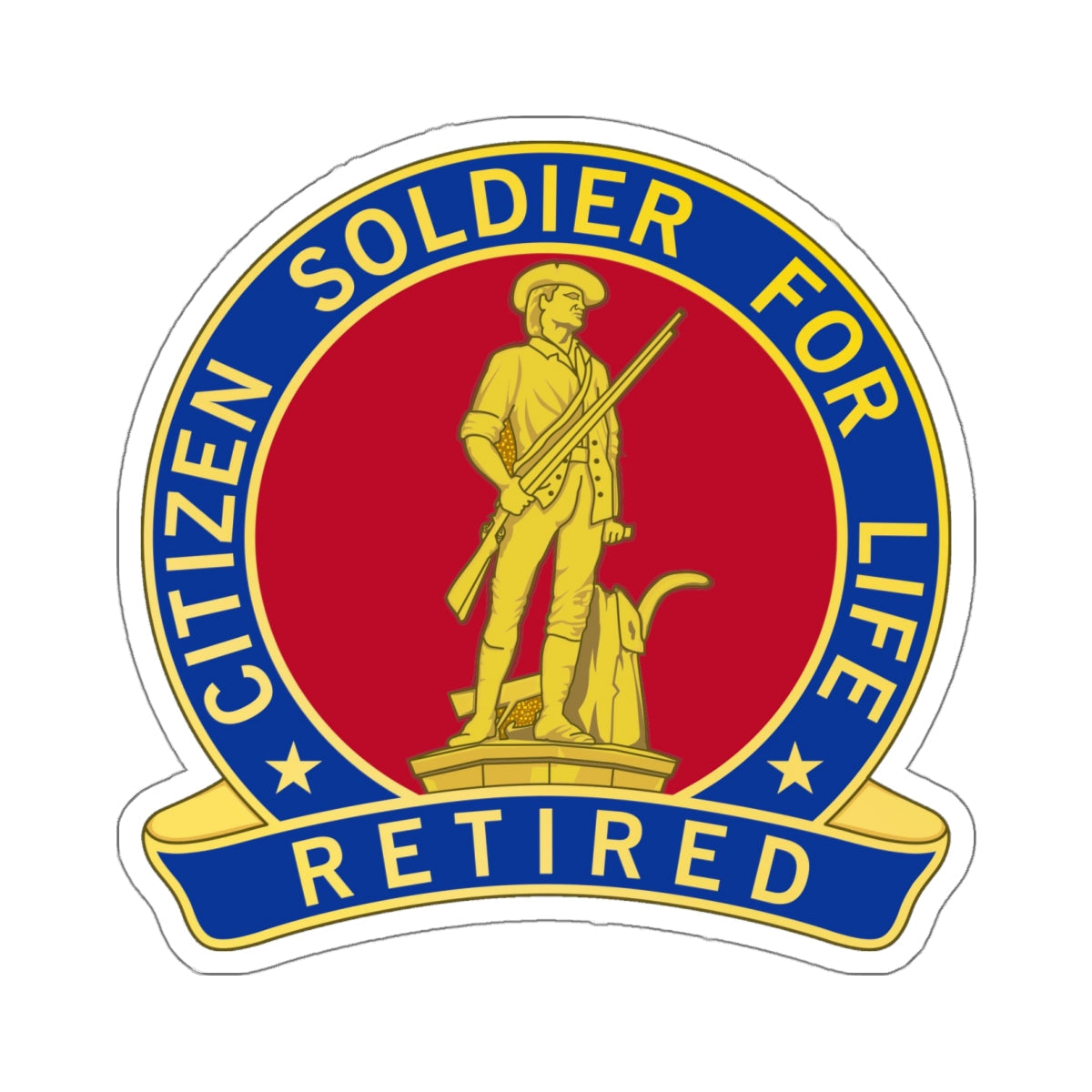Citizen Soldier for Life, Retired Army National Guard (U.S. Army) STICKER Vinyl Die-Cut Decal-White-The Sticker Space