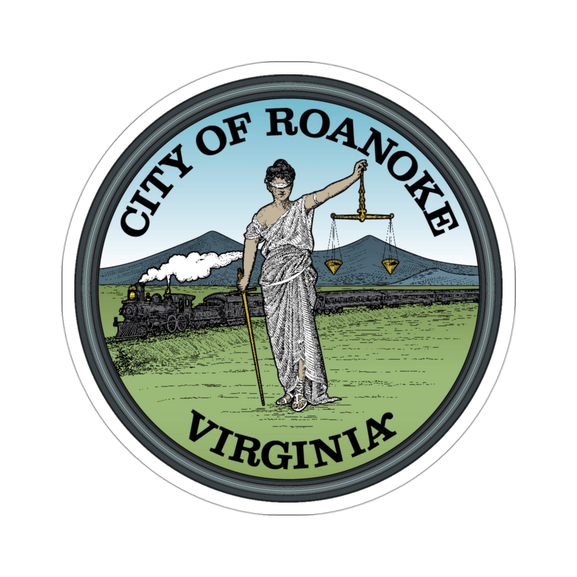 City Seal of Roanoke, VA USA STICKER Vinyl Die-Cut Decal-3 Inch-The Sticker Space