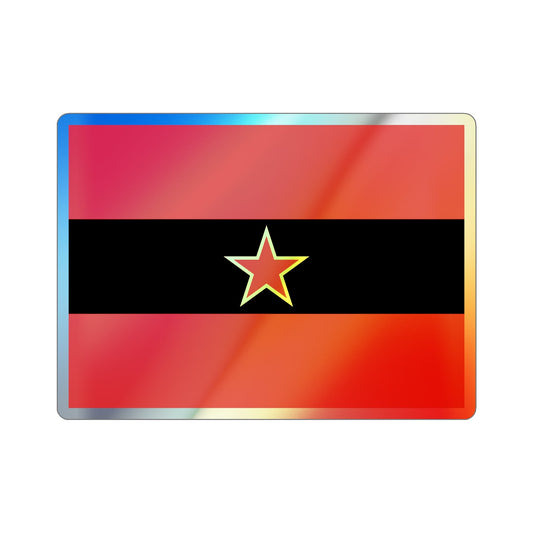 Civil Ensign of Albania 1945 to 1992 Holographic STICKER Die-Cut Vinyl Decal-6 Inch-The Sticker Space