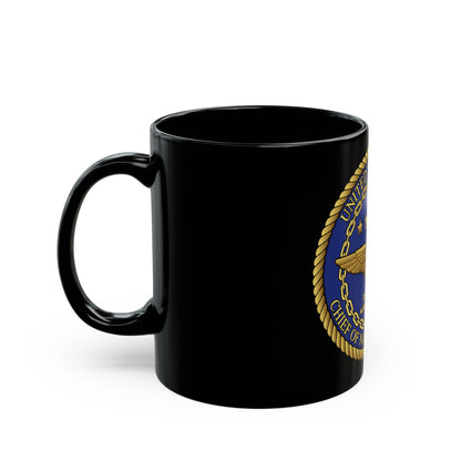 CNO Chief of Naval Operations N98 Dir Air Warfa (U.S. Navy) Black Coffee Mug-The Sticker Space