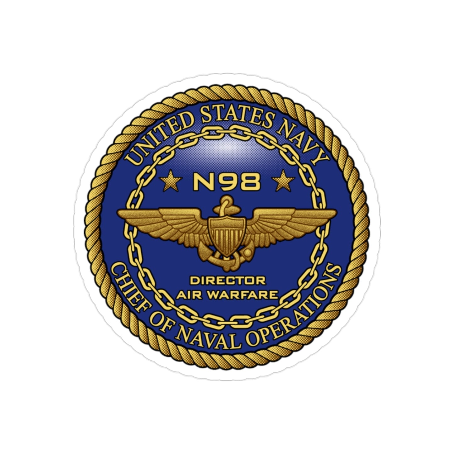 CNO Chief of Naval Operations N98 Dir Air Warfare (U.S. Navy) Transparent STICKER Die-Cut Vinyl Decal-2 Inch-The Sticker Space
