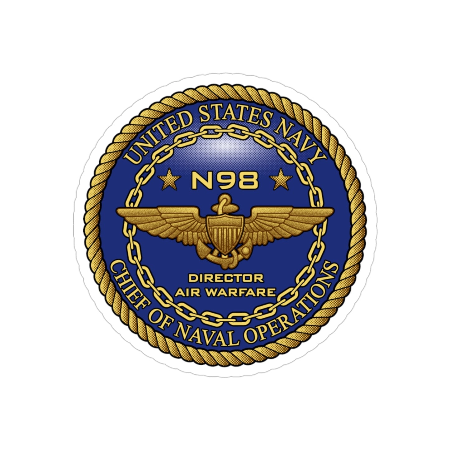 CNO Chief of Naval Operations N98 Dir Air Warfare (U.S. Navy) Transparent STICKER Die-Cut Vinyl Decal-3 Inch-The Sticker Space
