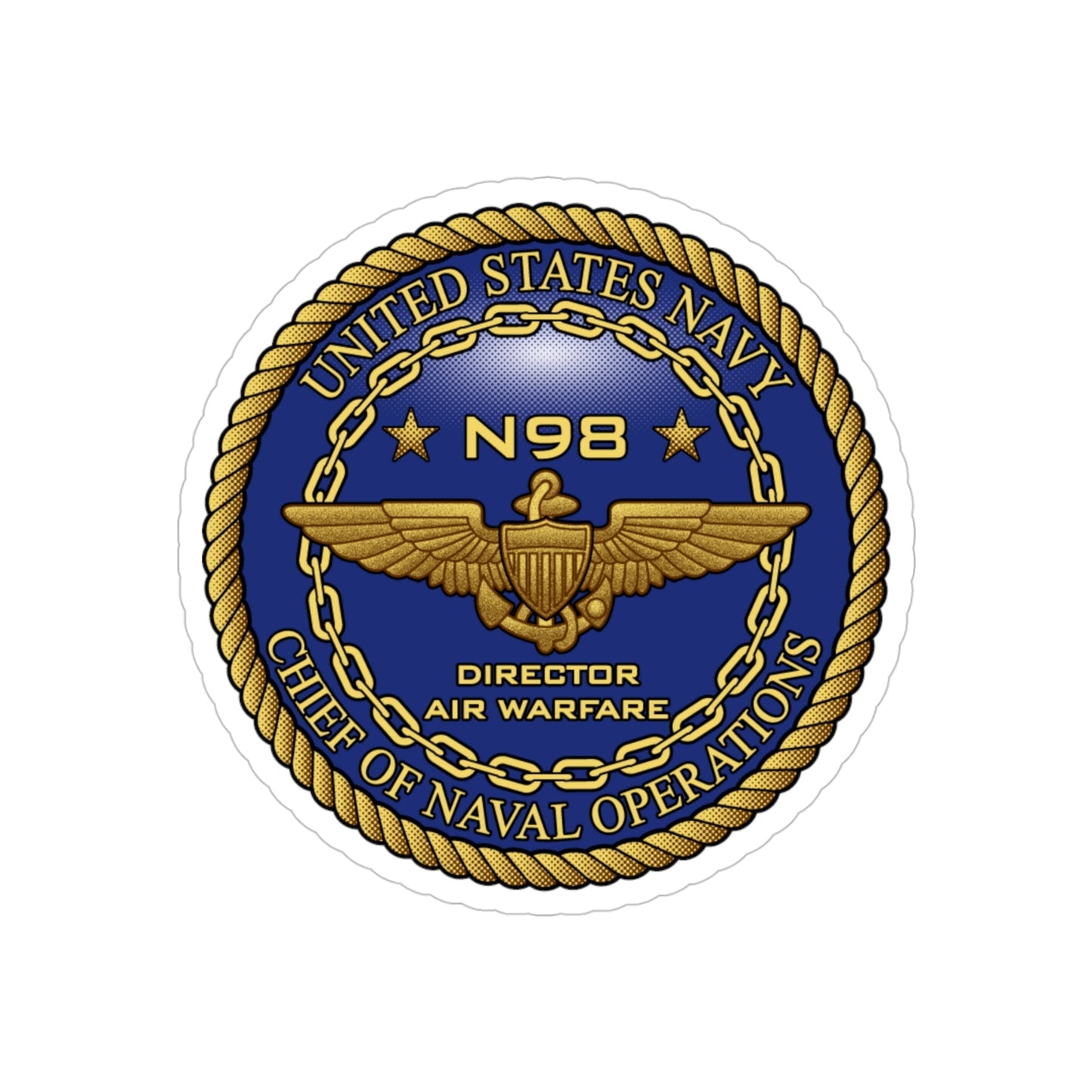 CNO Chief of Naval Operations N98 Dir Air Warfare (U.S. Navy) Transparent STICKER Die-Cut Vinyl Decal-4 Inch-The Sticker Space