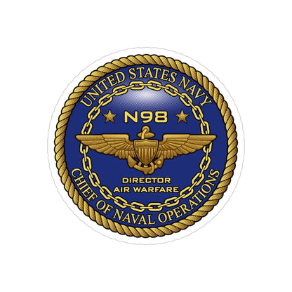 CNO Chief of Naval Operations N98 Dir Air Warfare (U.S. Navy) Transparent STICKER Die-Cut Vinyl Decal-5 Inch-The Sticker Space