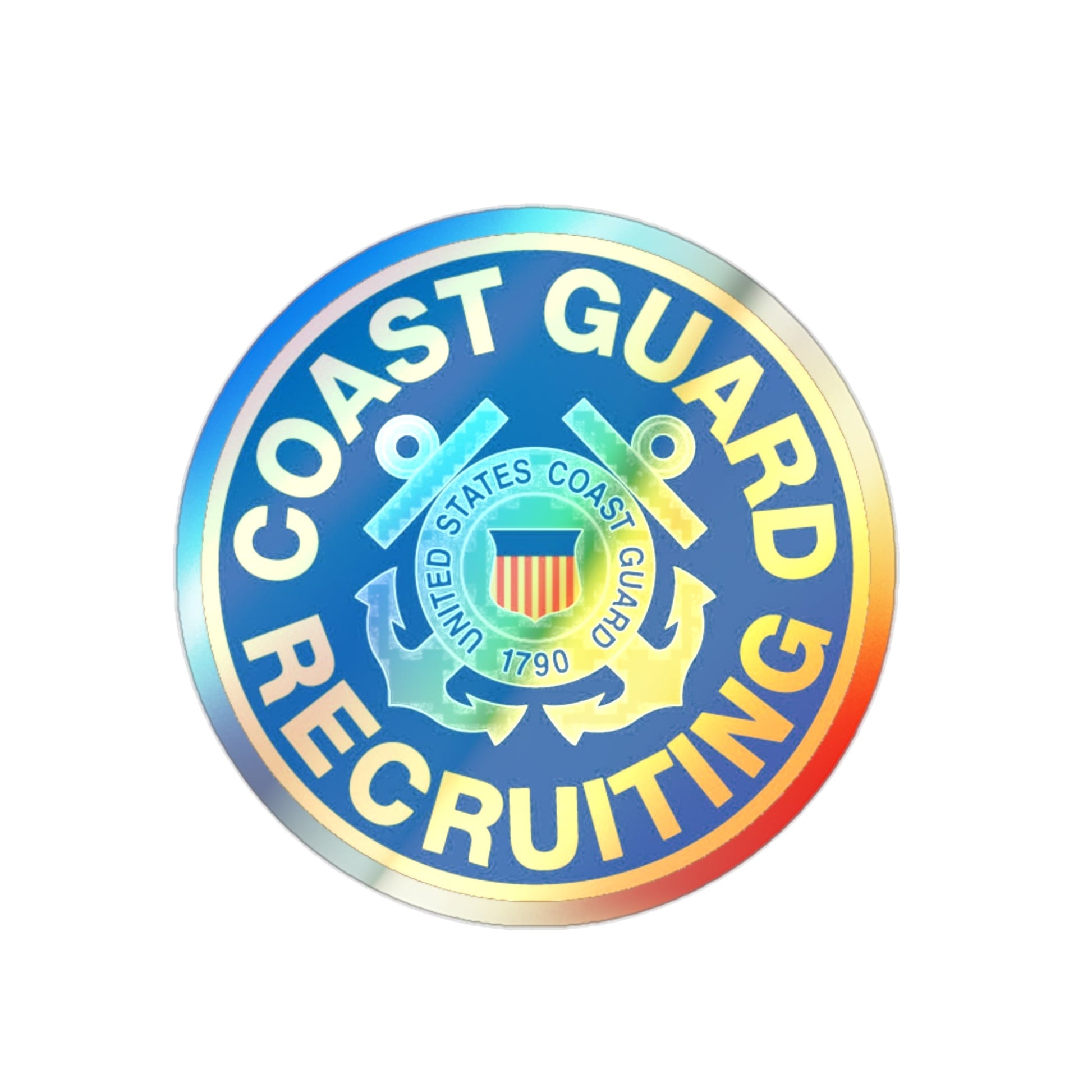 Coast Guard Recruiting (U.S. Coast Guard) Holographic STICKER Die-Cut Vinyl Decal-2 Inch-The Sticker Space