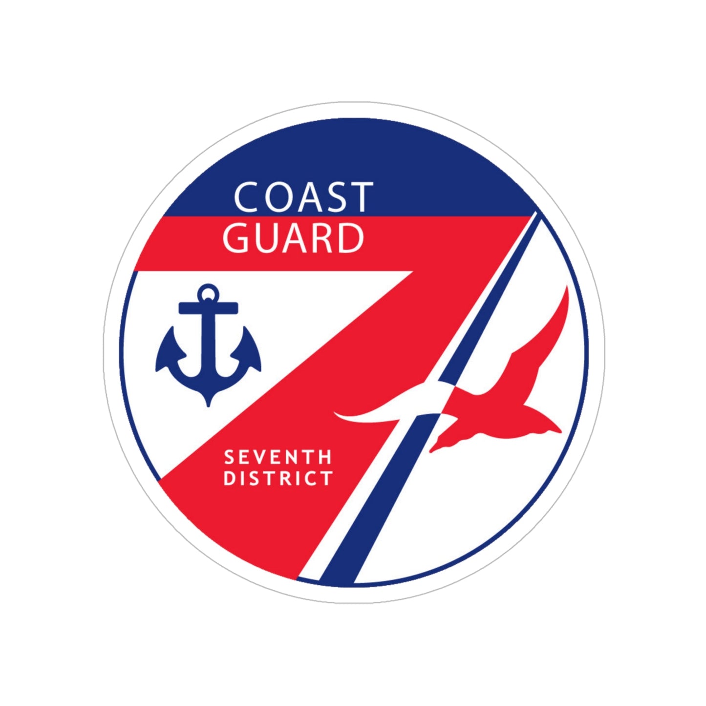 Coast Guard Seventh District (U.S. Coast Guard) Transparent STICKER Die-Cut Vinyl Decal-5 Inch-The Sticker Space