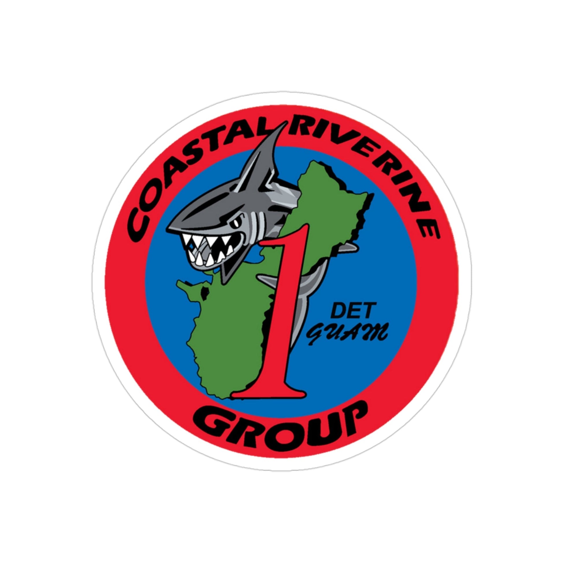 Coastal Riverine Group 1 Det Guam (U.S. Navy) Transparent STICKER Die-Cut Vinyl Decal-3 Inch-The Sticker Space