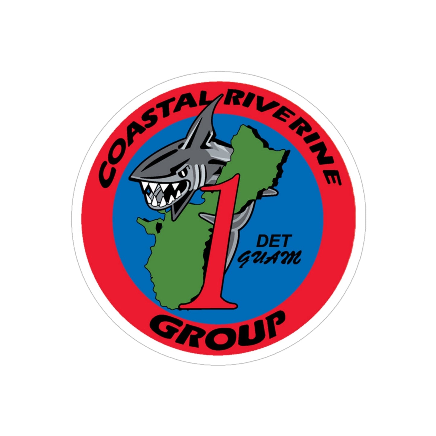 Coastal Riverine Group 1 Det Guam (U.S. Navy) Transparent STICKER Die-Cut Vinyl Decal-4 Inch-The Sticker Space