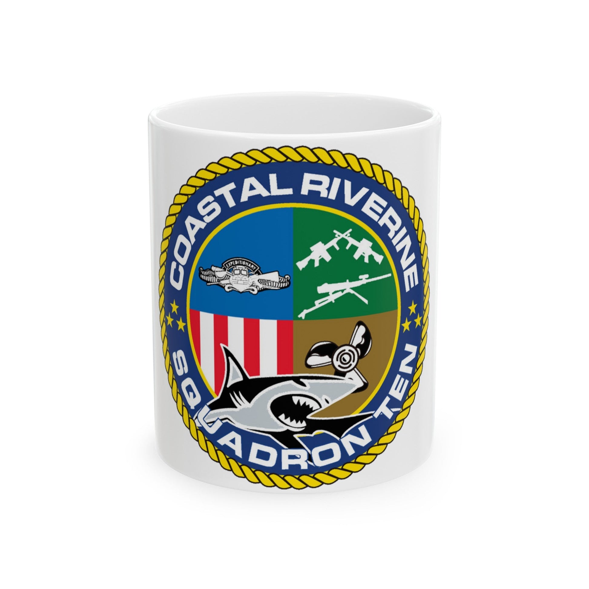 Coastal Riverine Squadron 10 (U.S. Navy) White Coffee Mug-11oz-The Sticker Space