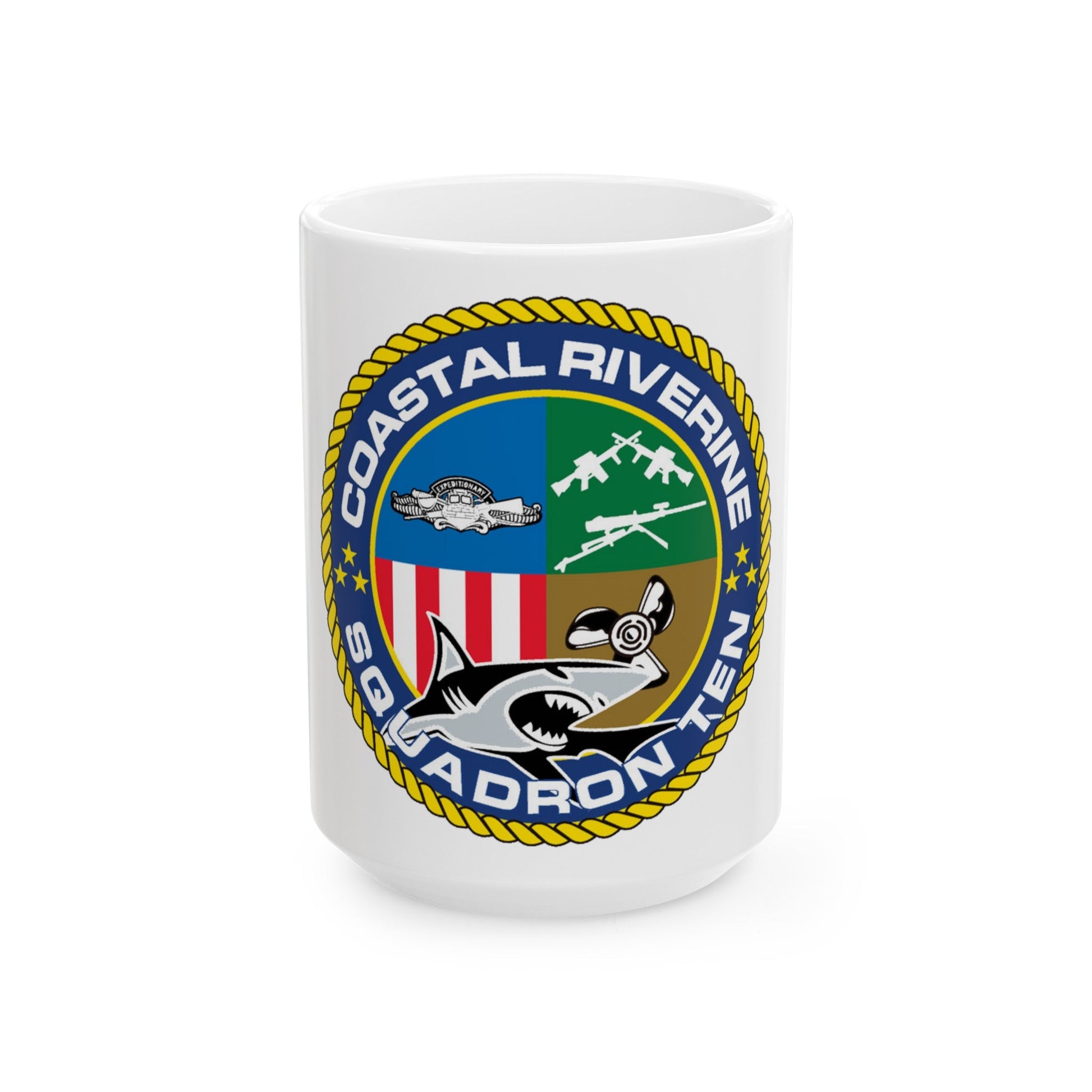 Coastal Riverine Squadron 10 (U.S. Navy) White Coffee Mug-15oz-The Sticker Space