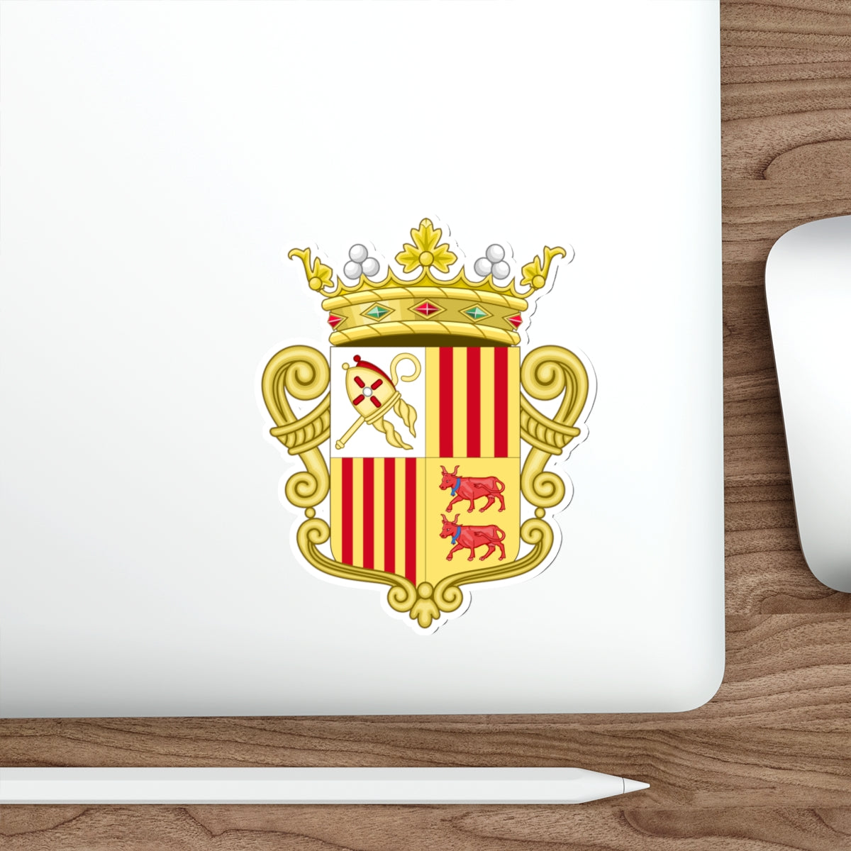Coat of arms of Andorra - Flag Version (1931-1949) STICKER Vinyl Die-Cut Decal-The Sticker Space