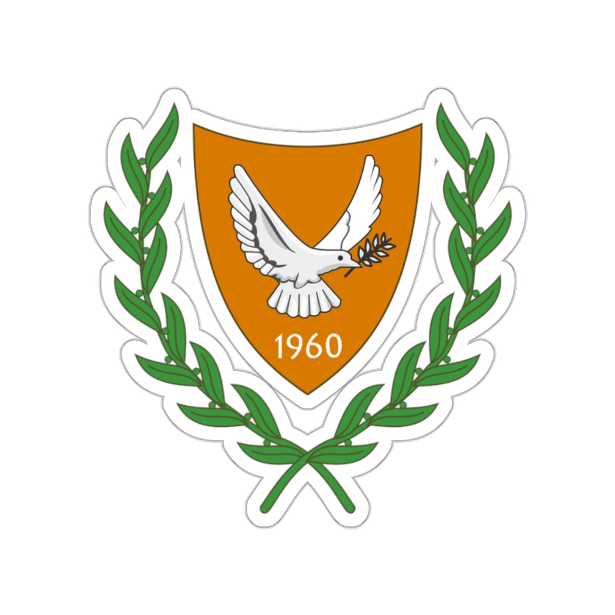 Coat of arms of Cyprus (2006) STICKER Vinyl Die-Cut Decal-White-The Sticker Space