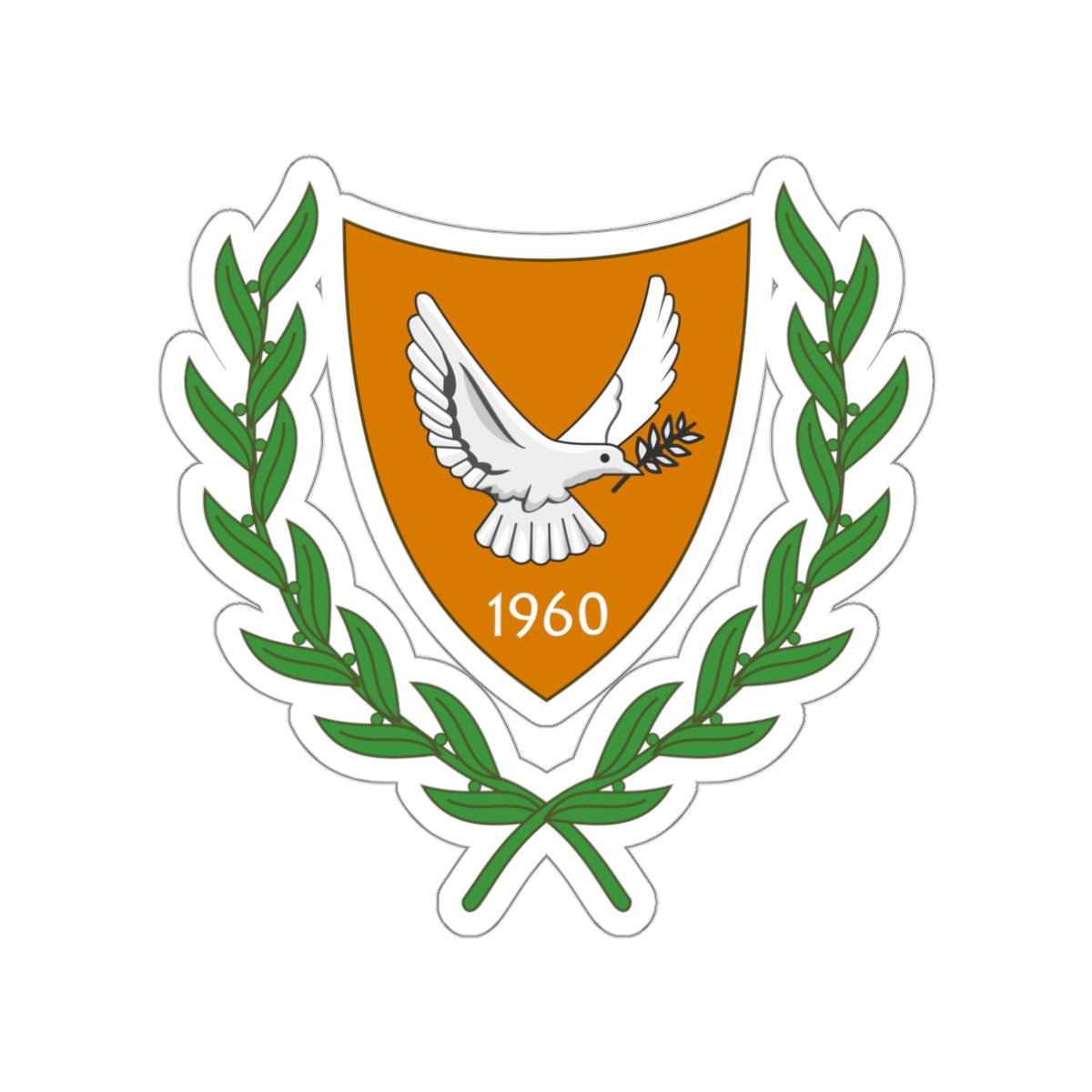 Coat of arms of Cyprus (2006) STICKER Vinyl Die-Cut Decal-White-The Sticker Space