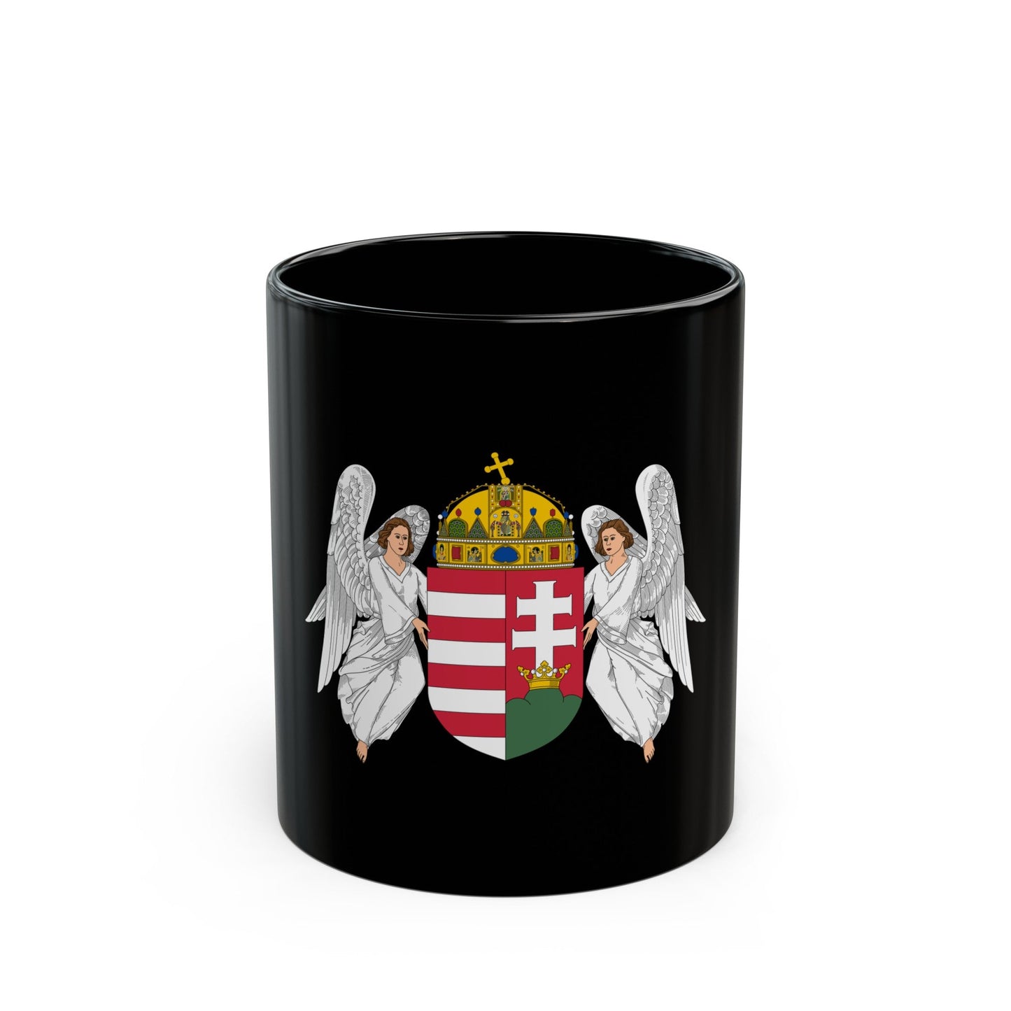 Coat of arms of Hungary (1915-1918, 1919-1946) - Black Coffee Mug-11oz-The Sticker Space