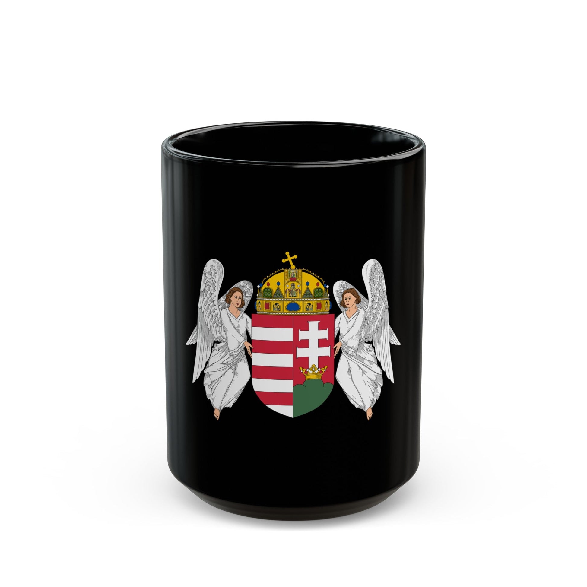 Coat of arms of Hungary (1915-1918, 1919-1946) - Black Coffee Mug-15oz-The Sticker Space