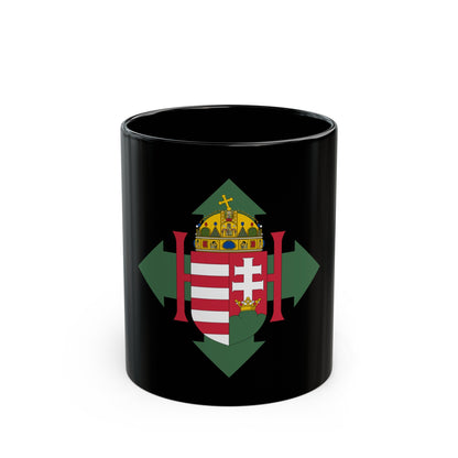 Coat of arms of Hungary (1945) - Black Coffee Mug-11oz-The Sticker Space