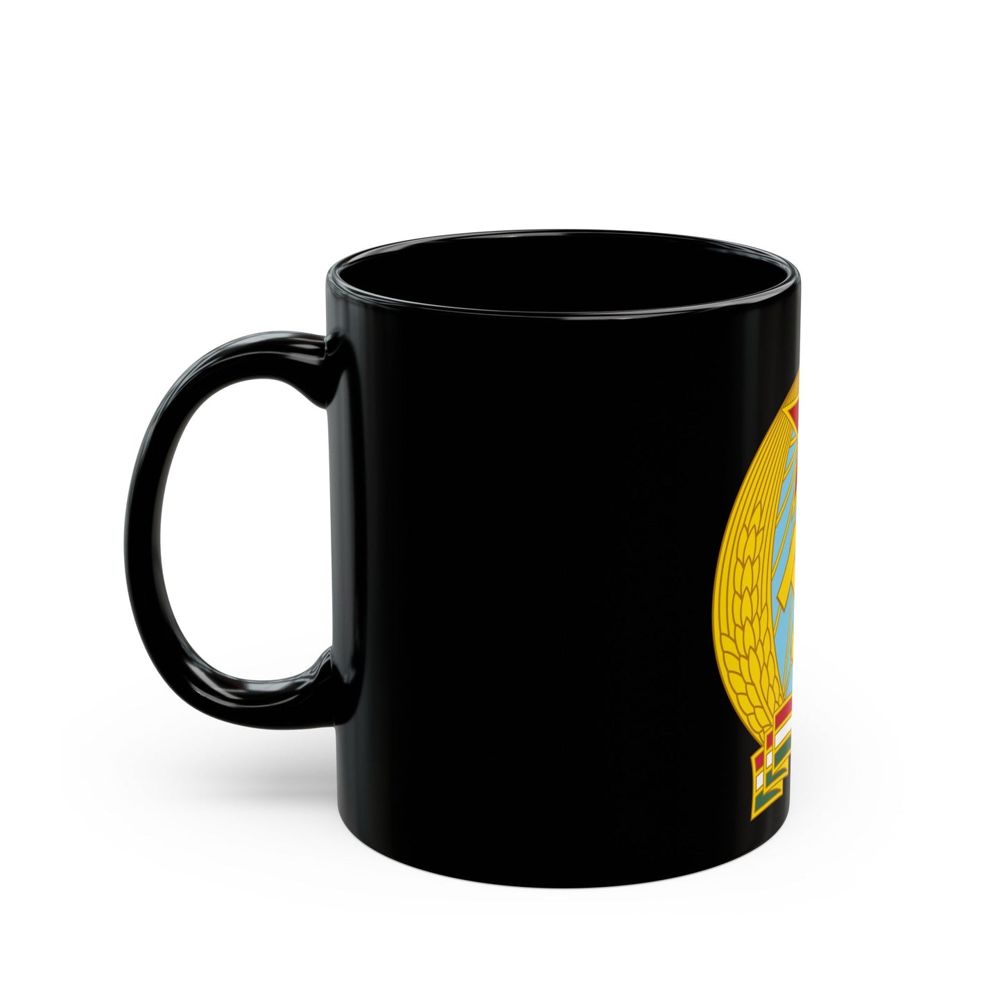 Coat of arms of Hungary (1949-1956) - Black Coffee Mug-The Sticker Space
