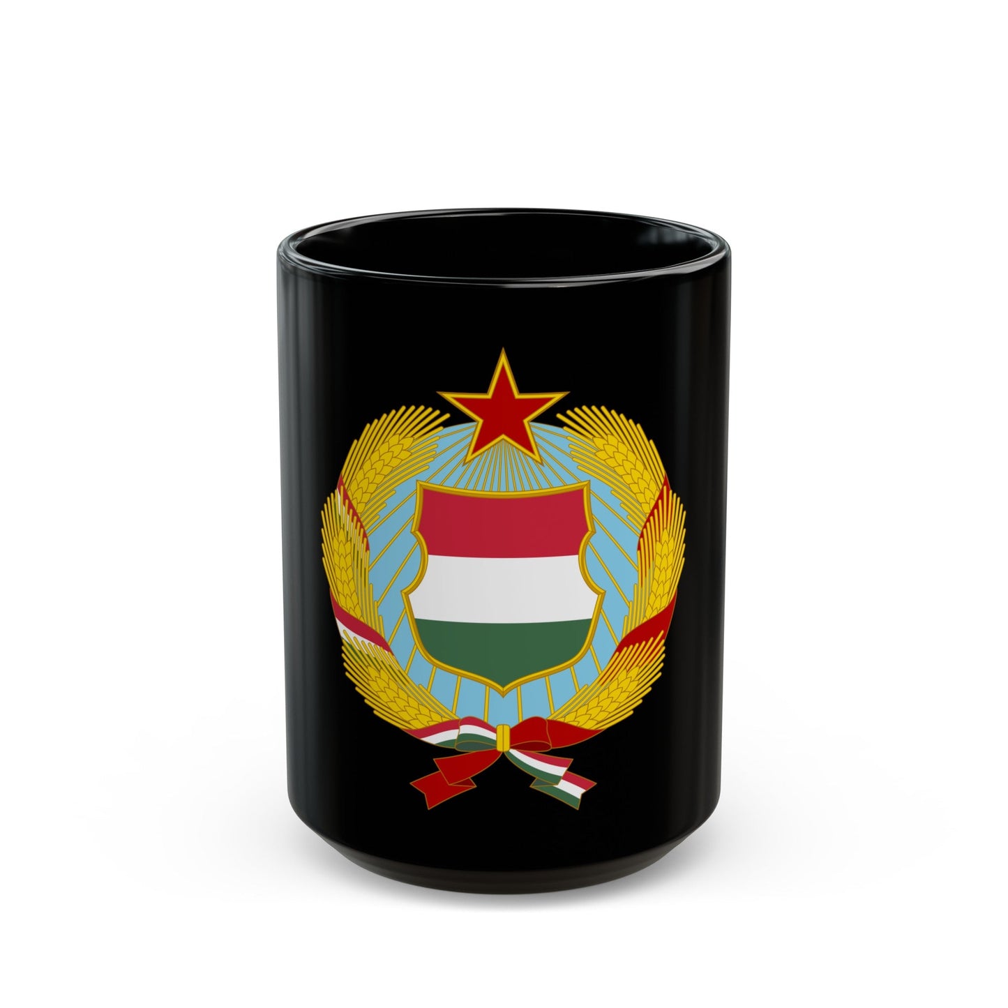 Coat of arms of Hungary (1957-1990) - Black Coffee Mug-15oz-The Sticker Space