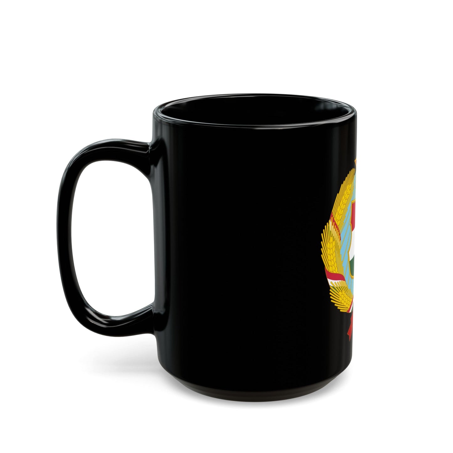 Coat of arms of Hungary (1957-1990) - Black Coffee Mug-The Sticker Space