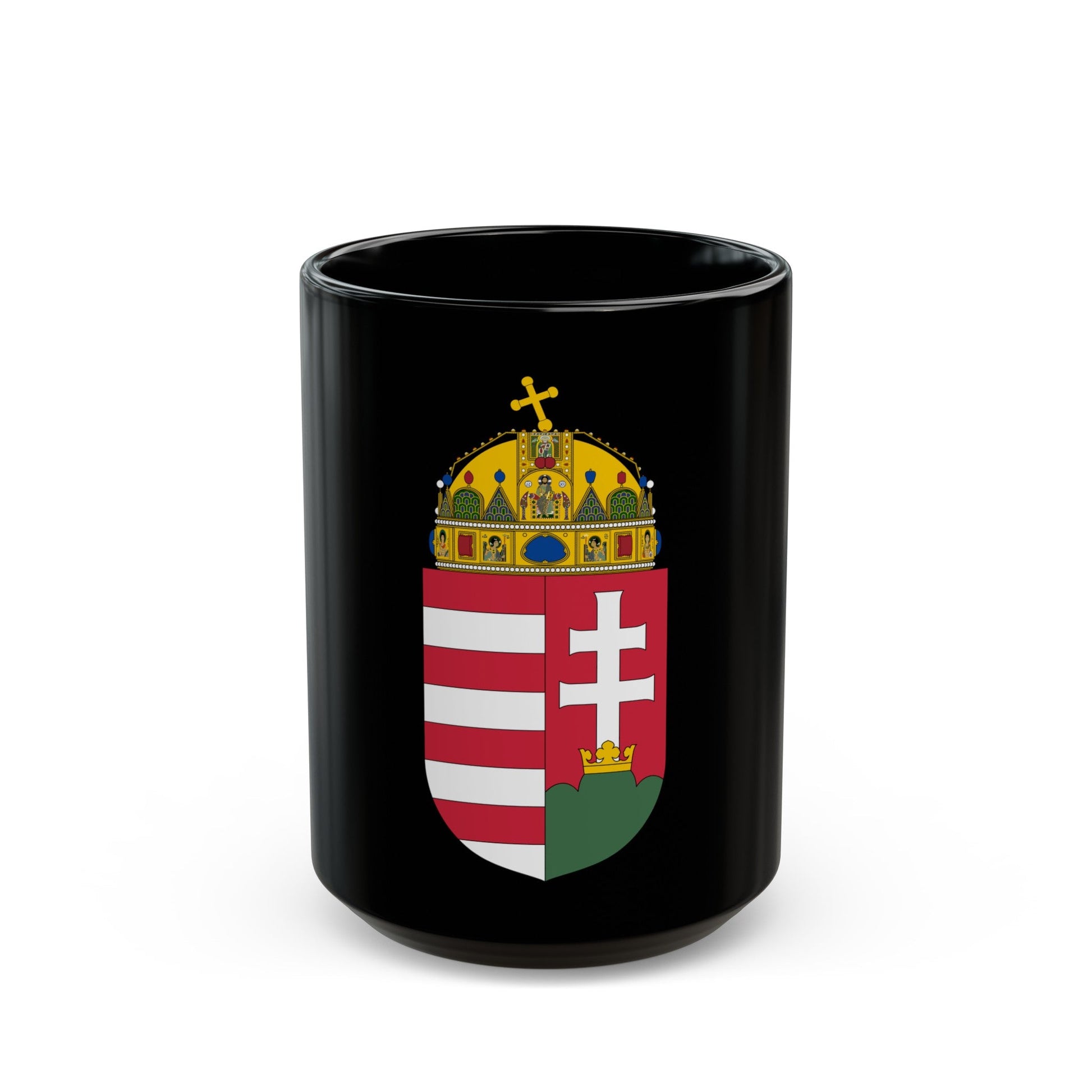 Coat of arms of Hungary - Black Coffee Mug-15oz-The Sticker Space