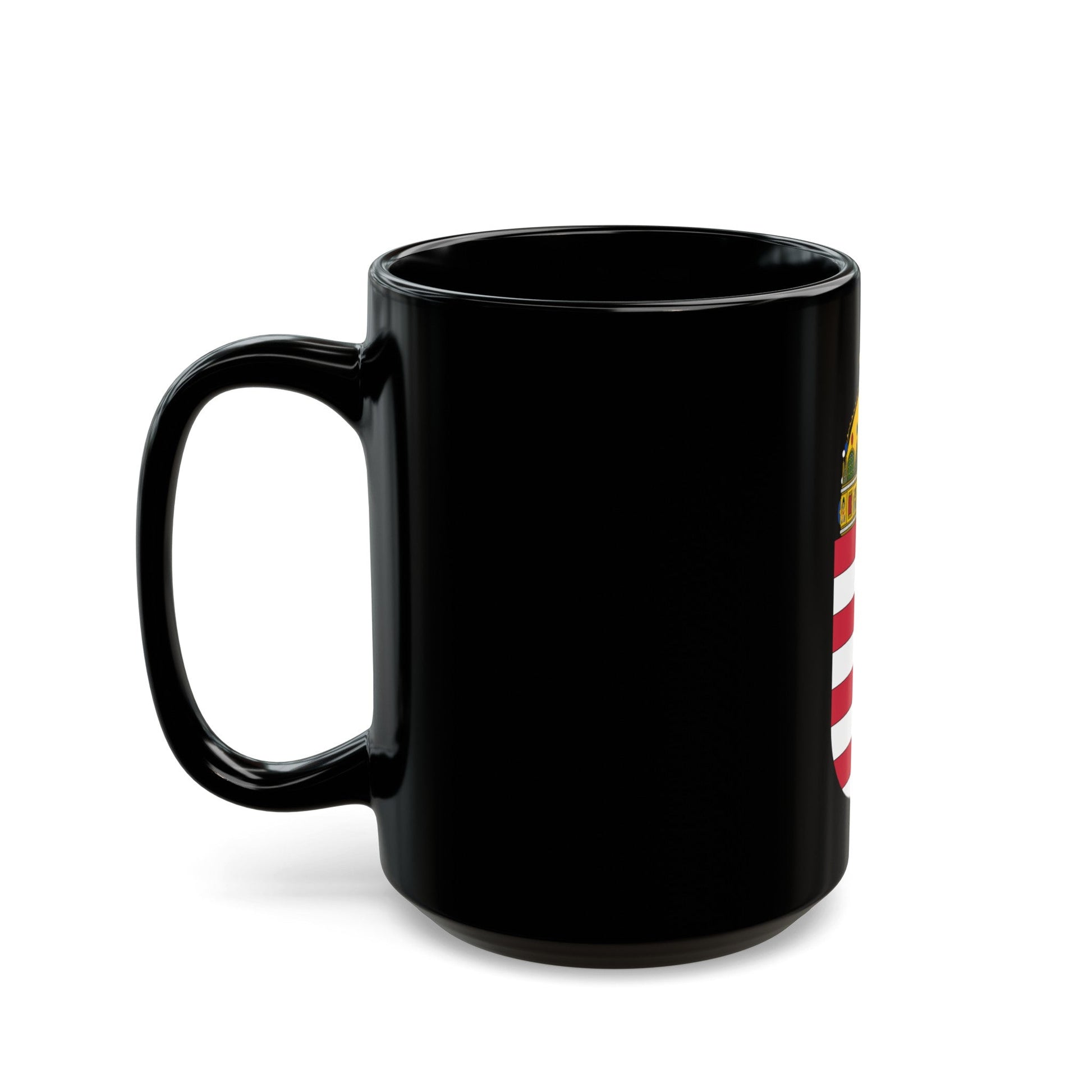 Coat of arms of Hungary - Black Coffee Mug-The Sticker Space