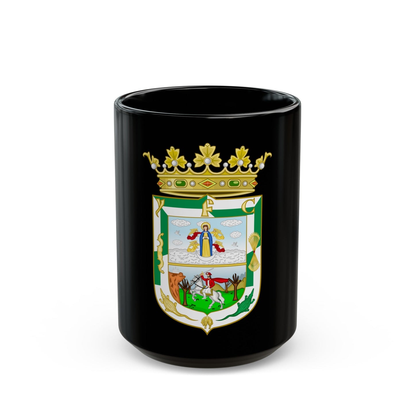 Coat of Arms of Isla Fernandina (Cuba) - Black Coffee Mug-15oz-The Sticker Space