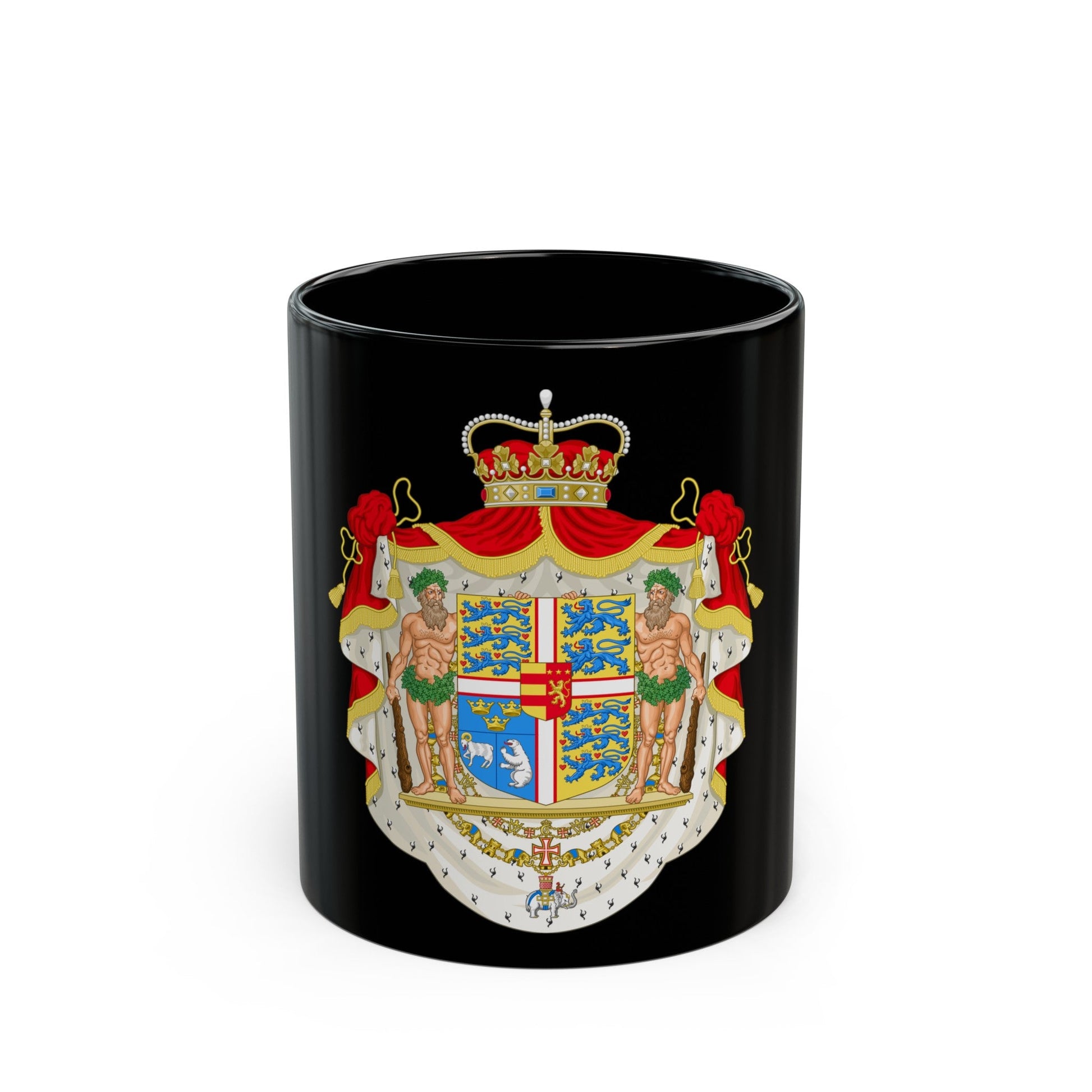 Coat of arms of Joachim, Prince of Denmark - Black Coffee Mug-11oz-The Sticker Space
