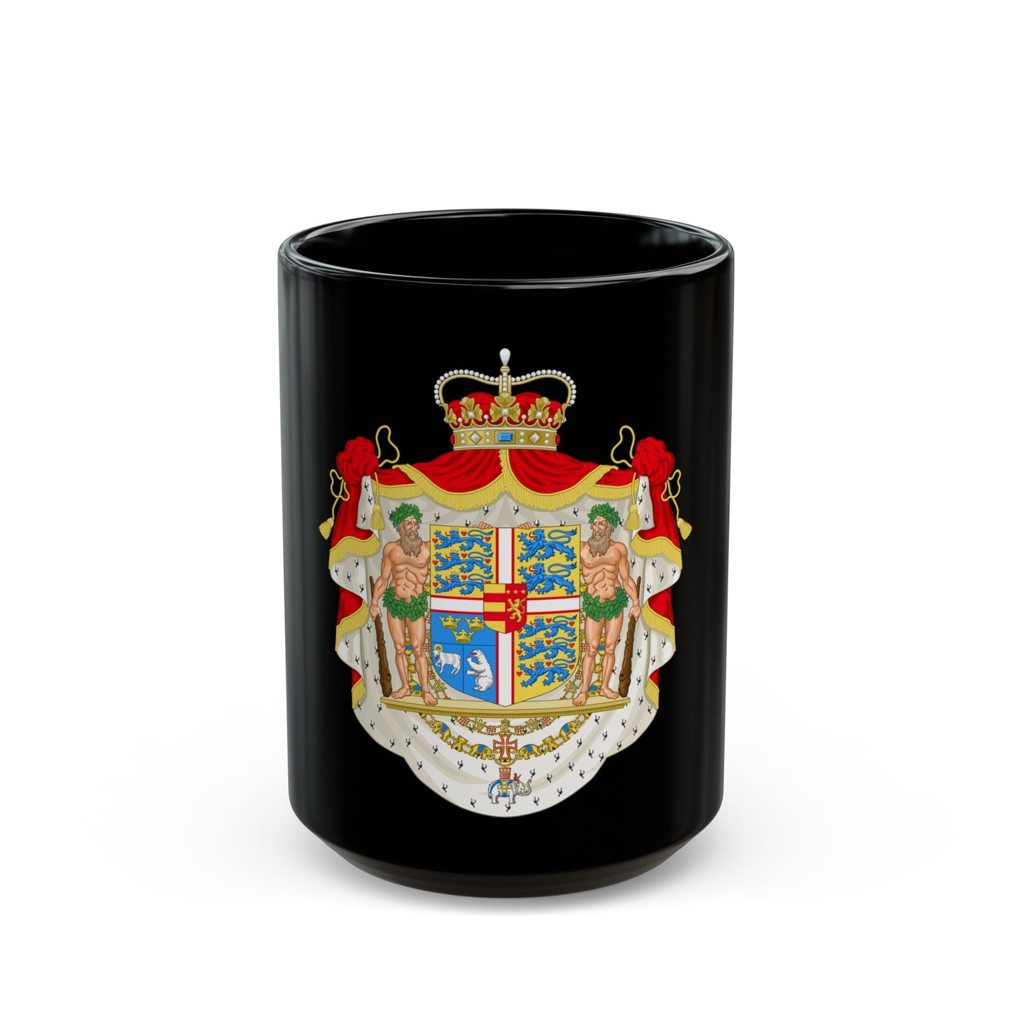 Coat of arms of Joachim, Prince of Denmark - Black Coffee Mug-15oz-The Sticker Space