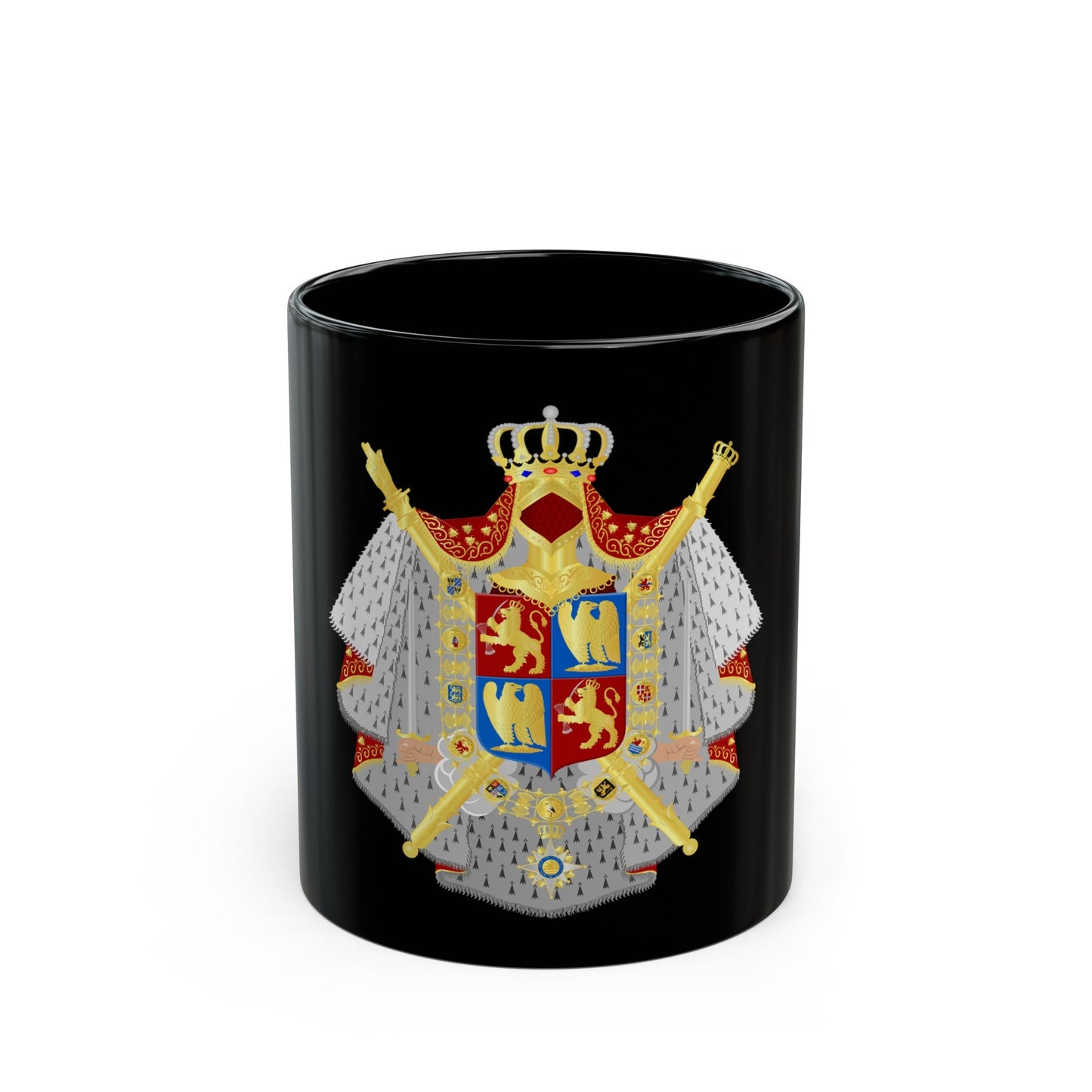 Coat of arms of kingdom Holland King Lodewijk 1808 - Black Coffee Mug-11oz-The Sticker Space