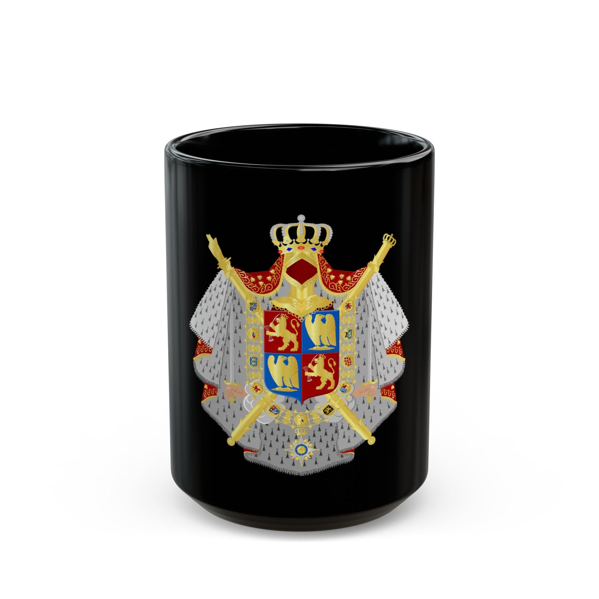 Coat of arms of kingdom Holland King Lodewijk 1808 - Black Coffee Mug-15oz-The Sticker Space