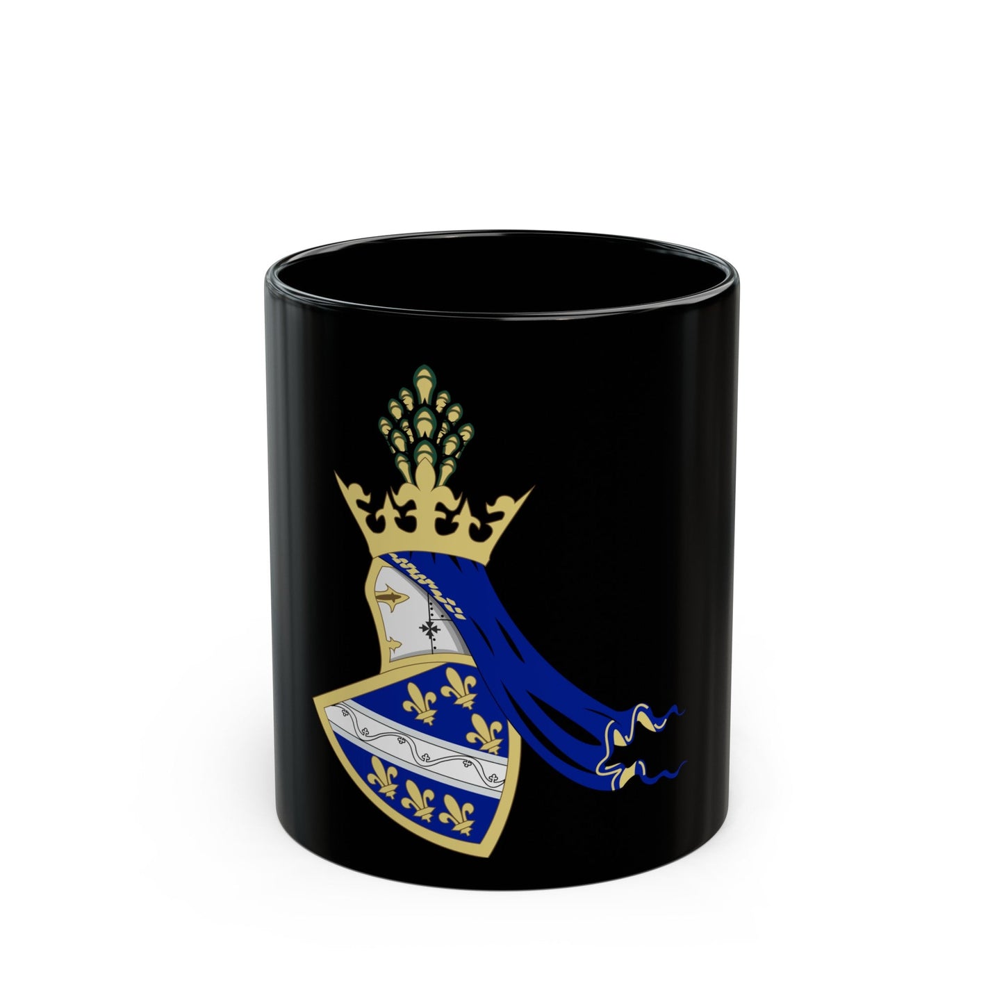 Coat of arms of Kingdom of Bosnia - Black Coffee Mug-11oz-The Sticker Space
