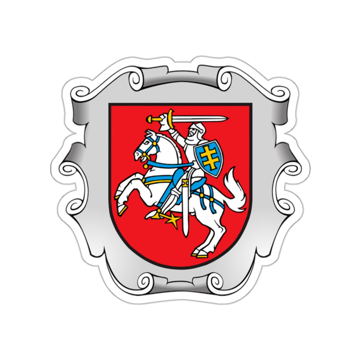Coat of arms of the Ministry of the Interior of Lithuania STICKER Vinyl Die-Cut Decal-White-The Sticker Space