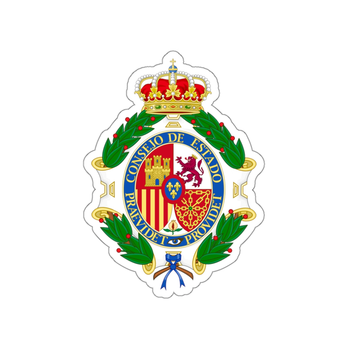 Coat of Arms of the Spanish Council of State STICKER Vinyl Die-Cut Decal-White-The Sticker Space