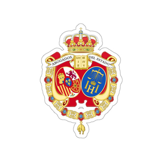 Coat of Arms of the Spanish Legal Representatives of the State STICKER Vinyl Die-Cut Decal-White-The Sticker Space