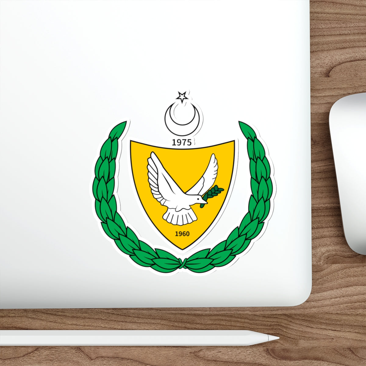 Coat of arms of the Turkish Federated State of Cyprus STICKER Vinyl Die-Cut Decal-The Sticker Space