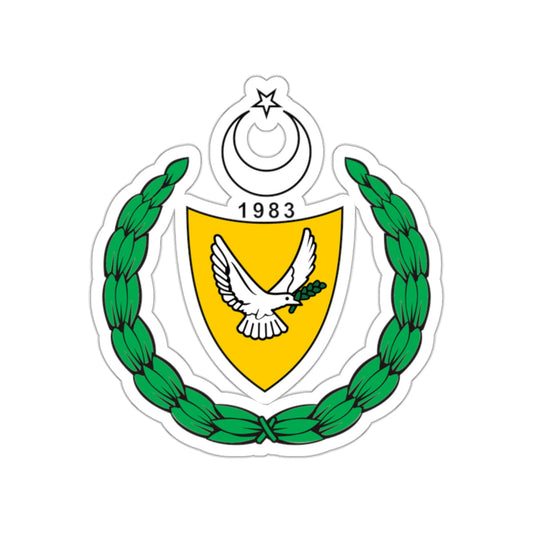 Coat of arms of the Turkish Republic of Northern Cyprus (1983-2007) STICKER Vinyl Die-Cut Decal-White-The Sticker Space