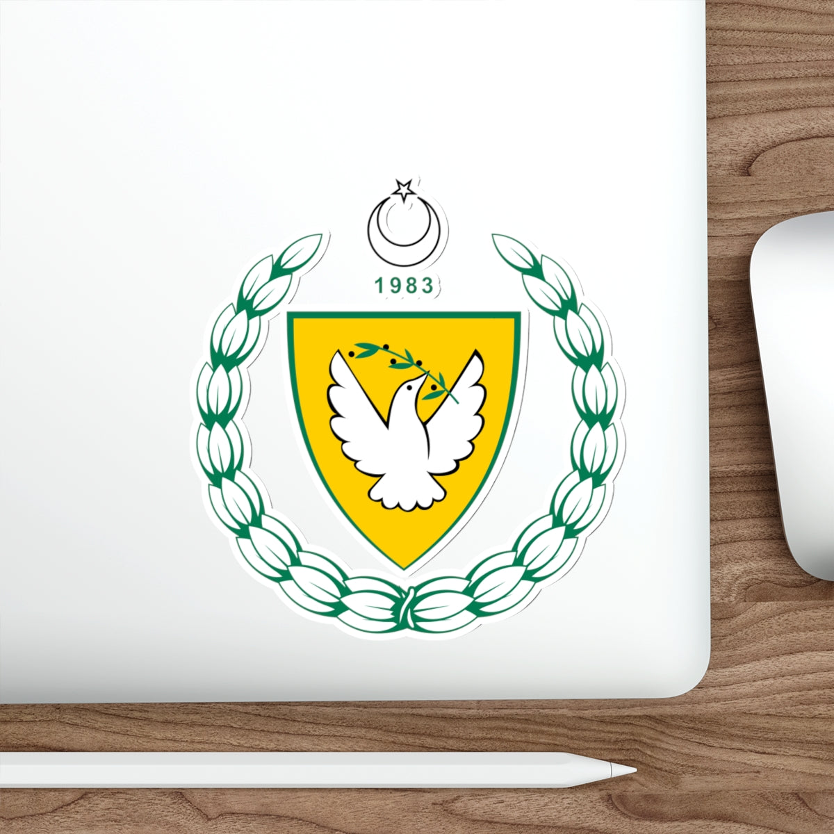 Coat of arms of the Turkish Republic of Northern Cyprus STICKER Vinyl Die-Cut Decal-The Sticker Space