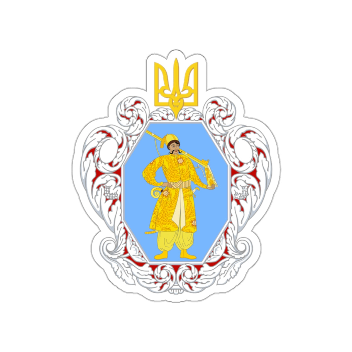 Coat of Arms of the Ukrainian State STICKER Vinyl Die-Cut Decal-White-The Sticker Space