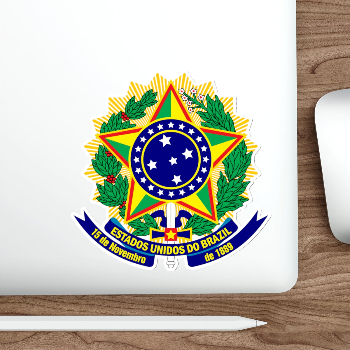 Coat of arms of the United States of Brazil STICKER Vinyl Die-Cut Decal-The Sticker Space