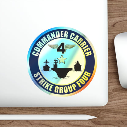 Command Carriers Strike Group 4 (U.S. Navy) Holographic STICKER Die-Cut Vinyl Decal-The Sticker Space