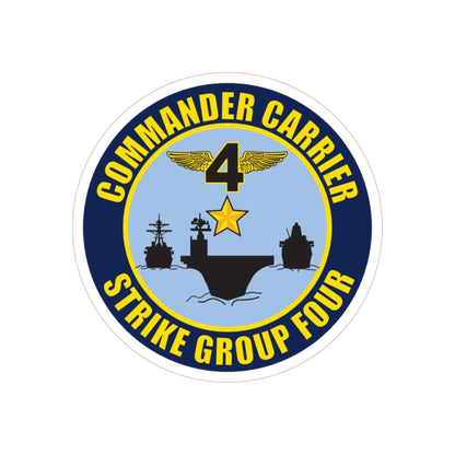 Command Carriers Strike Group 4 (U.S. Navy) Transparent STICKER Die-Cut Vinyl Decal-3 Inch-The Sticker Space