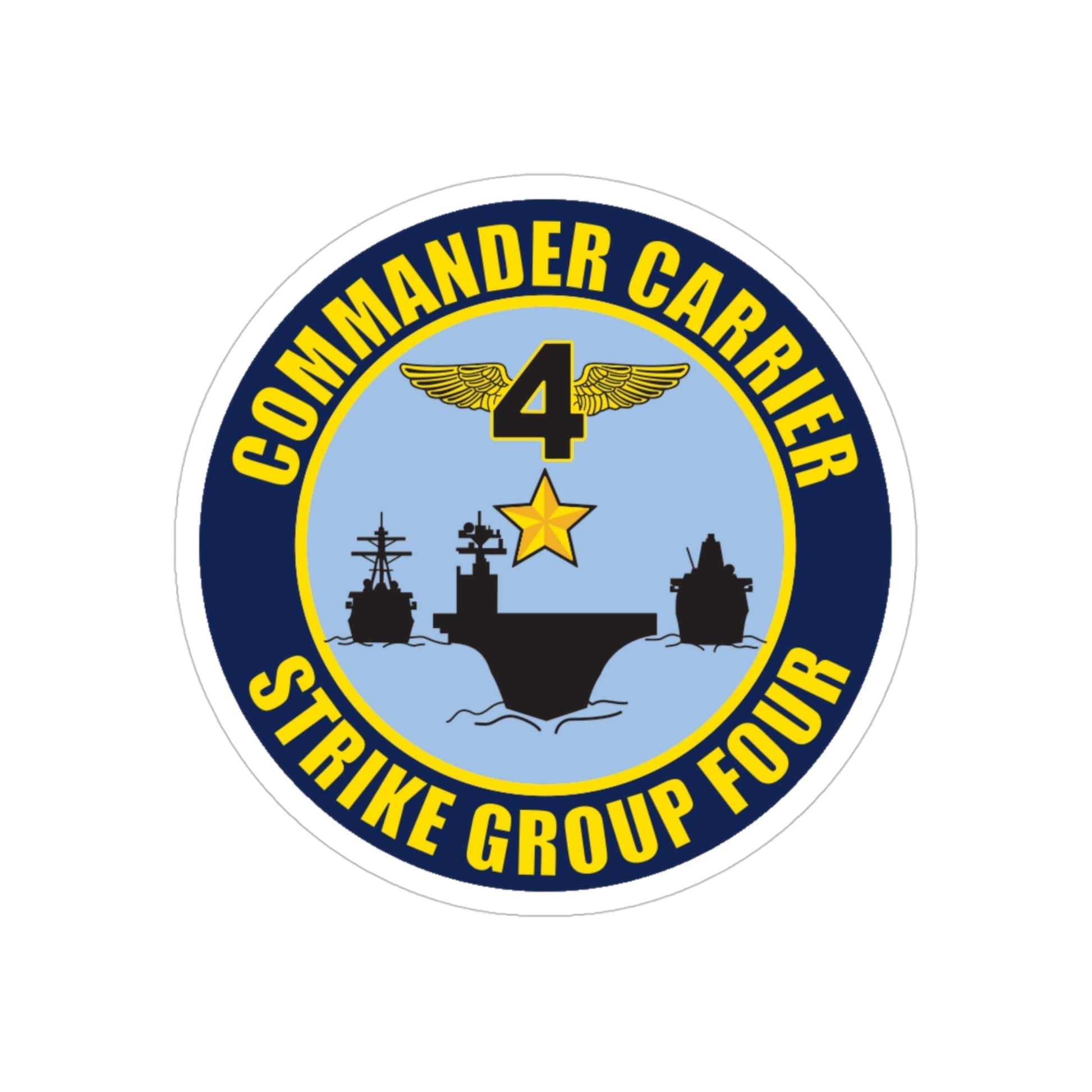 Command Carriers Strike Group 4 (U.S. Navy) Transparent STICKER Die-Cut Vinyl Decal-4 Inch-The Sticker Space