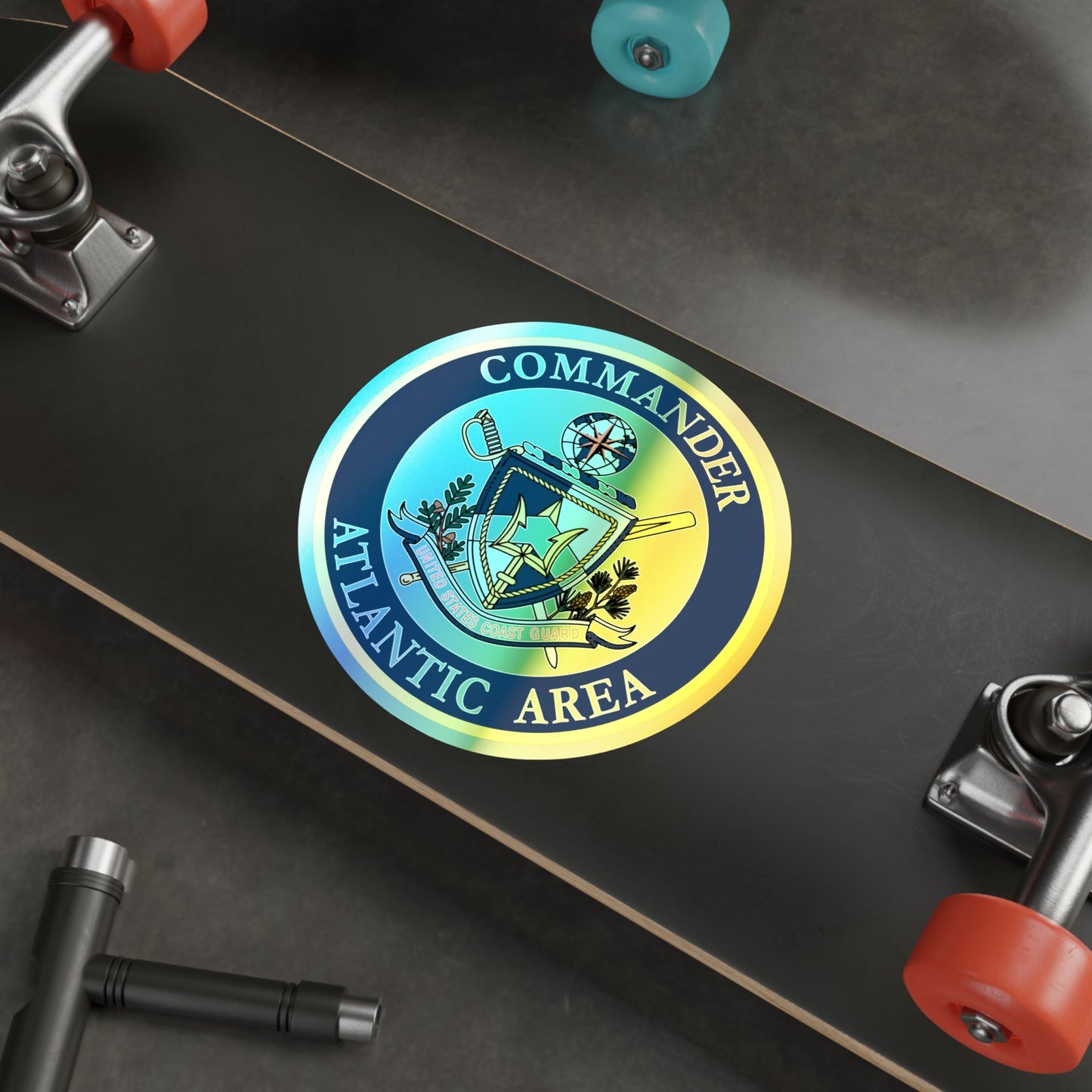 COMMANDER ATLANTIC AREA (U.S. Coast Guard) Holographic STICKER Die-Cut Vinyl Decal-The Sticker Space