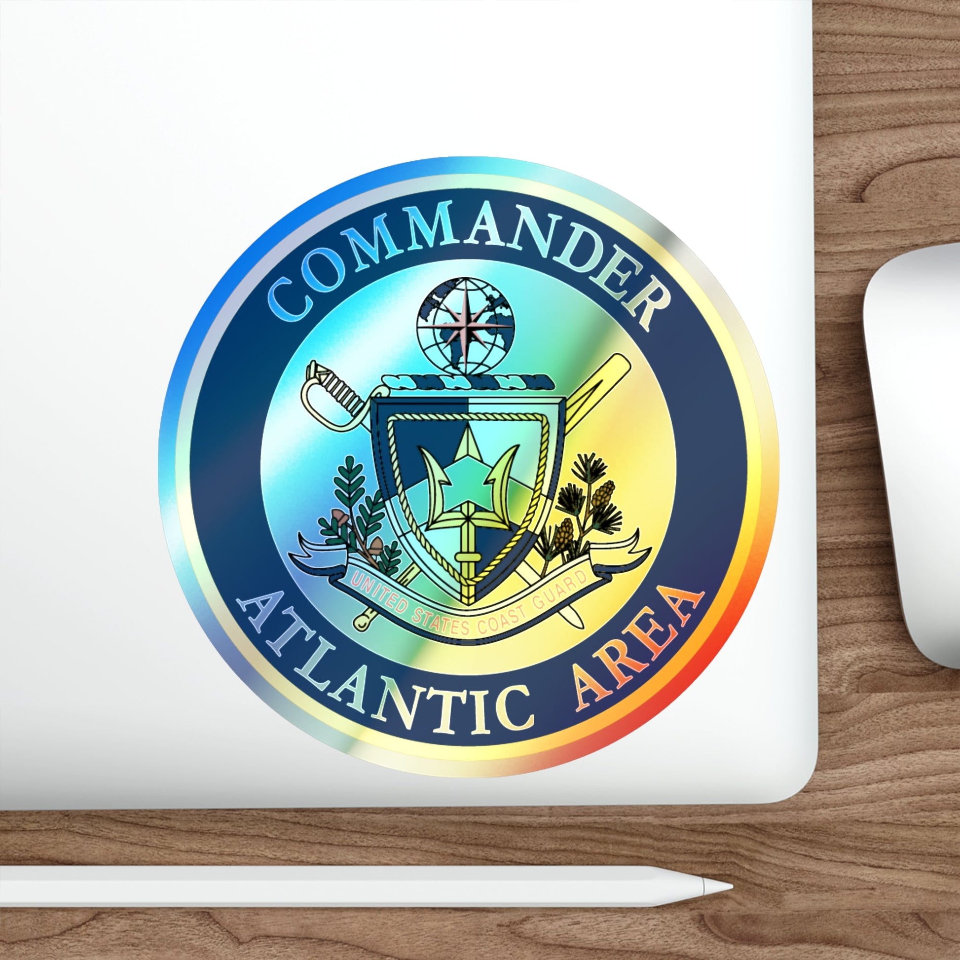 COMMANDER ATLANTIC AREA (U.S. Coast Guard) Holographic STICKER Die-Cut Vinyl Decal-The Sticker Space