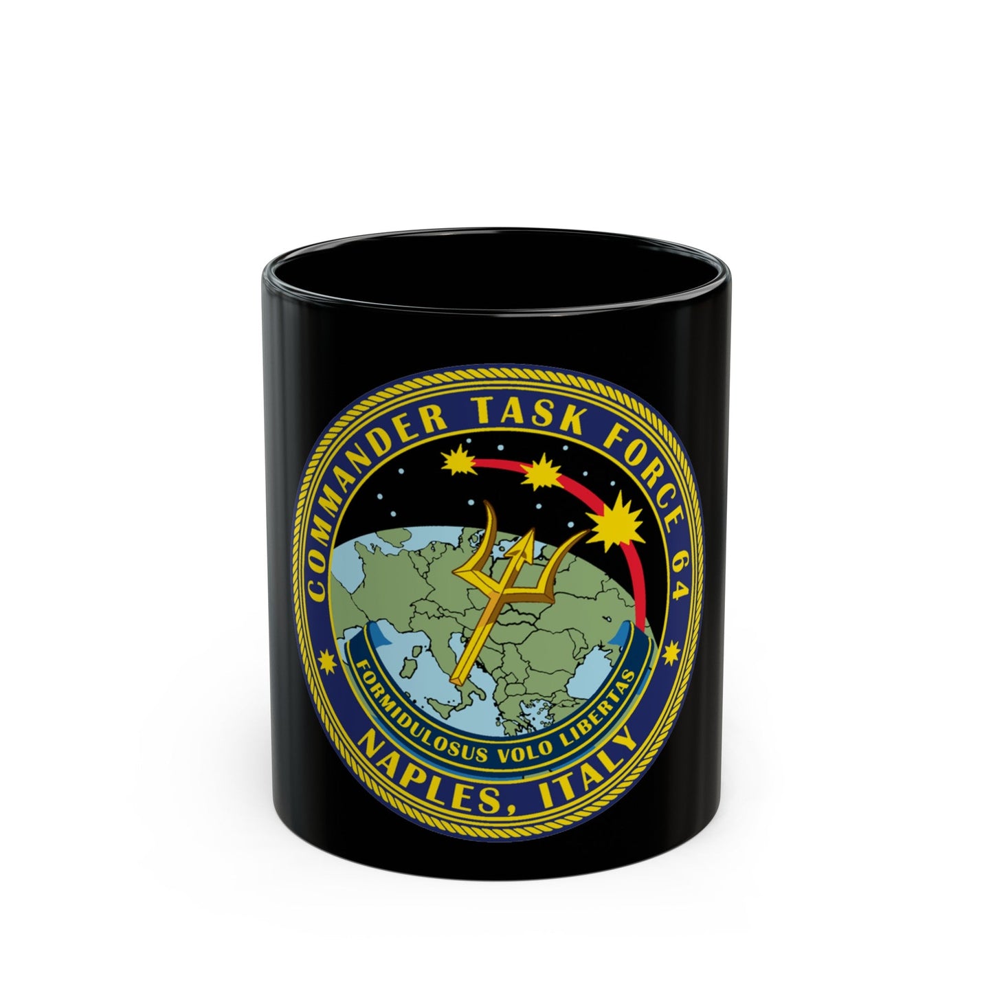 Commander Task Force 64 (U.S. Navy) Black Coffee Mug-11oz-The Sticker Space