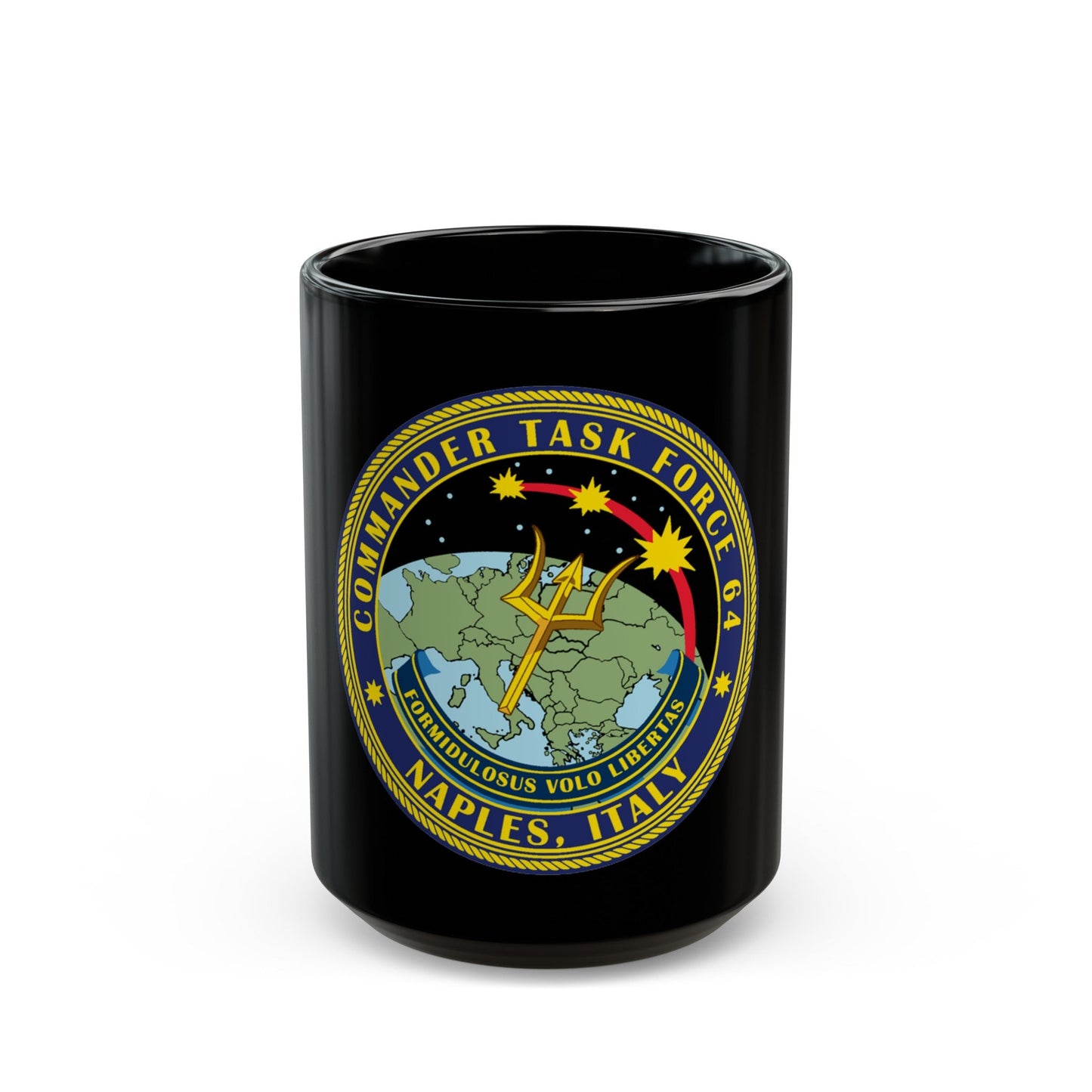Commander Task Force 64 (U.S. Navy) Black Coffee Mug-15oz-The Sticker Space