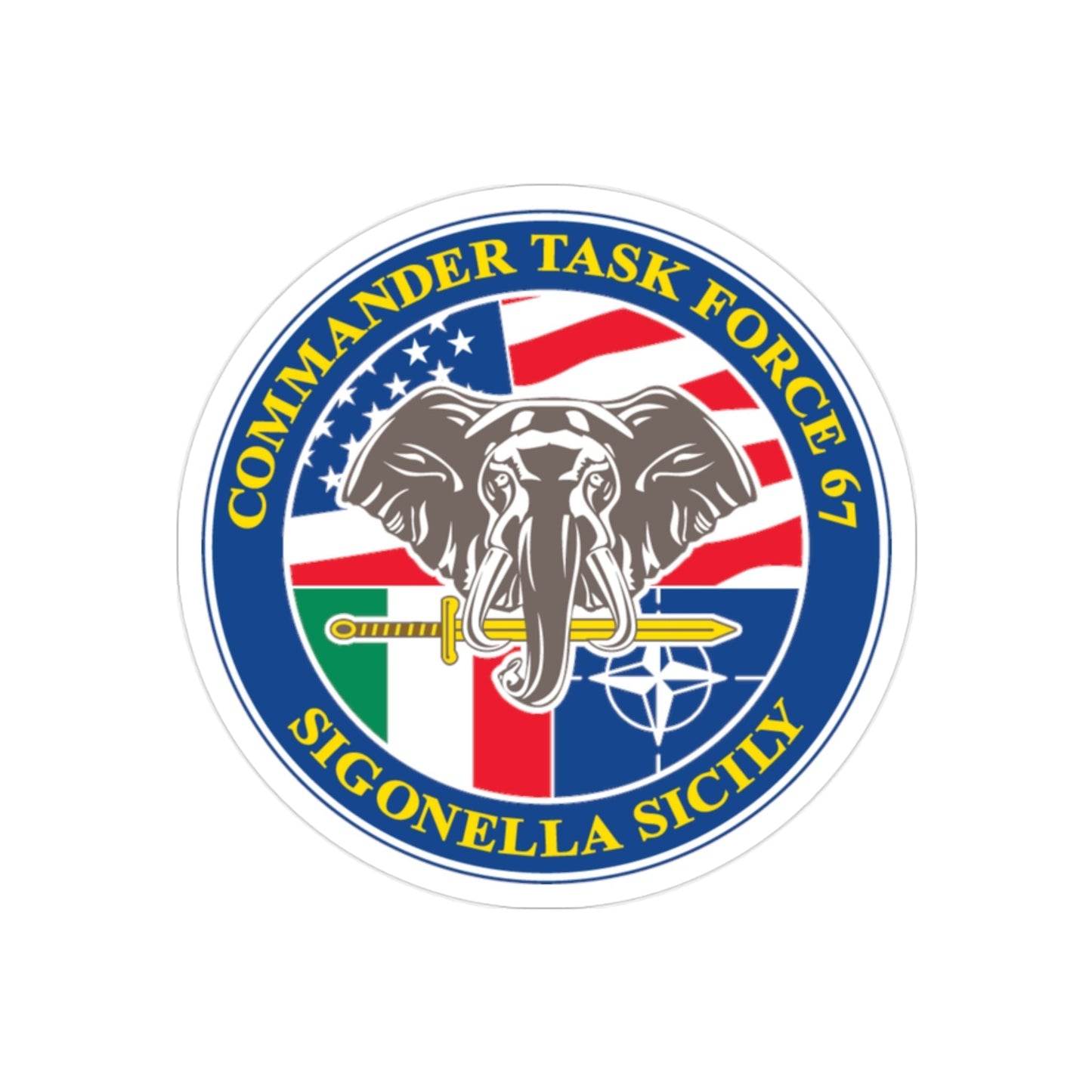 Commander Task Force 67 Sigonella Sicily CTF 67 (U.S. Navy) Transparent STICKER Die-Cut Vinyl Decal-2 Inch-The Sticker Space